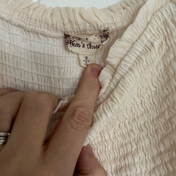 Hem & Thread Cream Pink Embroidered Flower Midi Dress - Picture 7 of 8